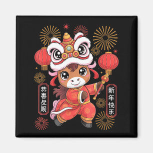 Kawaii-Stil Jahr des Pferdes 2026 Chinesisches Neu Magnet