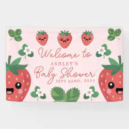 Kawaii Strawberry Baby Dusche Willkommen Banner