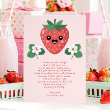 Kawaii Strawberry Baby Shower Thank You Card