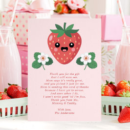 Kawaii Strawberry Baby Shower Thank You Card Dankeskarte
