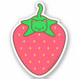 Kawaii STRAWBERRY CAT-Aufkleber Aufkleber