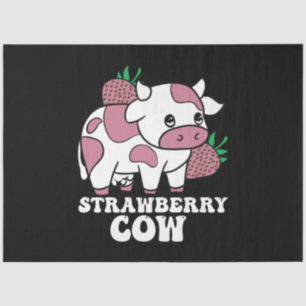 Kawaii Strawberry Cow Crazy Cow Lady Farm Animal Seidenpapier