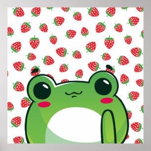 Kawaii Strawberry Frog Poster
