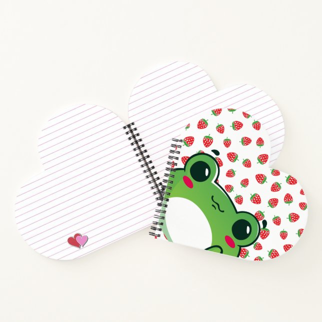 Kawaii Strawberry Frog Schürze Notizbuch (Innenseite)
