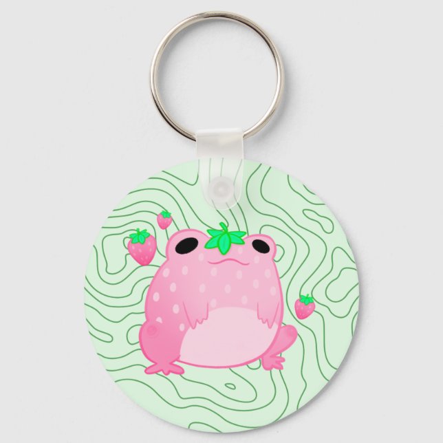 Kawaii Strawberry Frog Softcore Schlüsselanhänger (Vorderseite)