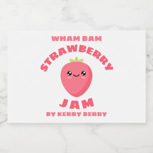 Kawaii Strawberry Jam Lebensmitteletikett