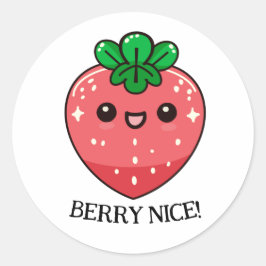 Kawaii Strawberry Motivation Personalizable Runder Aufkleber