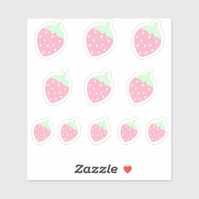 Kawaii Strawberry Sticker (Blatt)