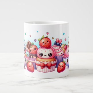 Kawaii Strawberry Süßigkeiten und Ice Cream Friend Jumbo-Tasse