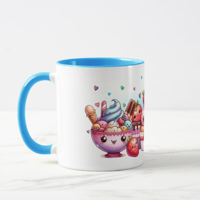 Kawaii Strawberry Süßigkeiten und Ice Cream Friend Tasse (Links)