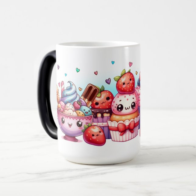 Kawaii Strawberry Süßigkeiten und Ice Cream Friend Verwandlungstasse (Vorderseite Links)
