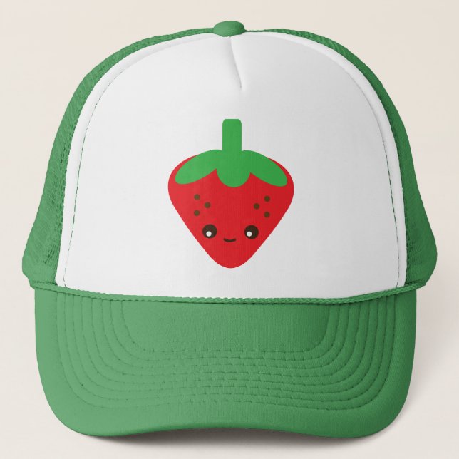 Kawaii Strawberry Truckerkappe (Vorderseite)