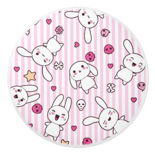 Kawaii-Streifen Keramikknauf