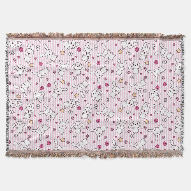 kawaii stripes Muster Decke (Vorderseite)