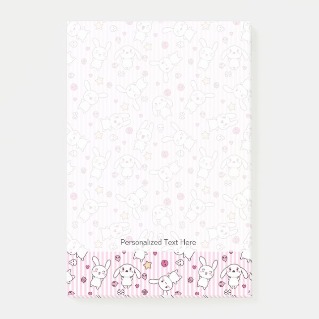 kawaii stripes Muster Post-it Klebezettel (Vorderseite)