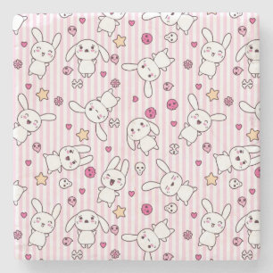 kawaii stripes Muster Steinuntersetzer