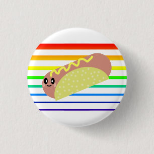 Kawaii Stripes niedlicher Würstchen-Regenbogen Button