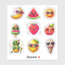 Kawaii Style Summer 9 Elemente Aufkleber