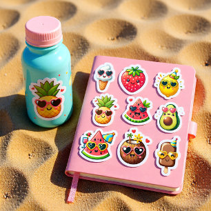 Kawaii style Summer 9 Foods Aufkleber