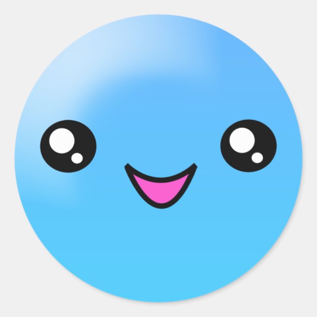 Kawaii Sugar Dots Blueberry Happy Face Sticker (Vorderseite)