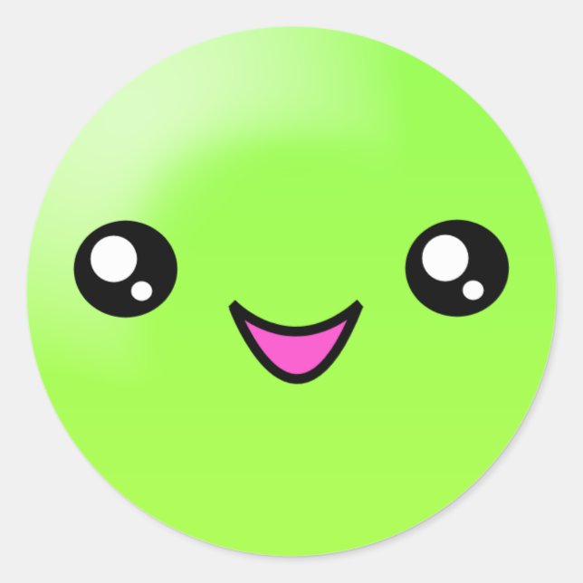 Kawaii Sugar Dots Limon Happy Face Sticker (Vorderseite)