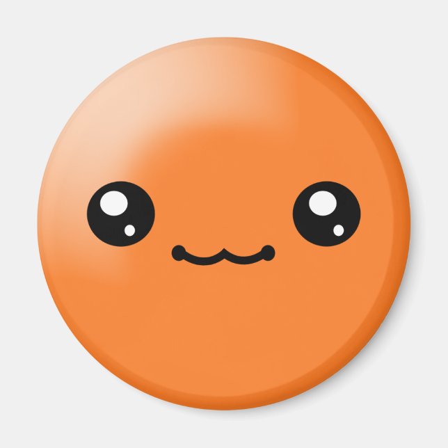 Kawaii Sugar Dots Orange Happy Face Magnet (Vorne)