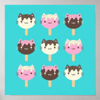 Kawaii Summer Ice Lolly Popsicle Cats