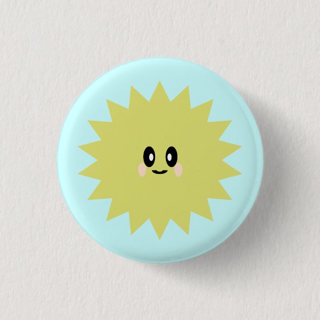 KAWAII SUN SONNENSCHEIN NIEDLICHES GLÜCKLICHES BUT BUTTON (Vorderseite)