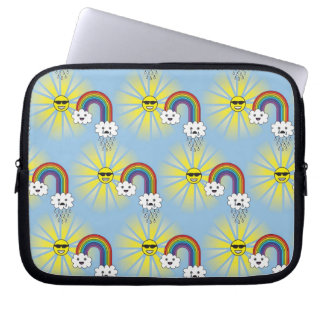 Kawaii Sun Wolken-und Regenbogen-Muster Laptopschutzhülle