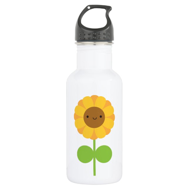 Kawaii Sunflower Edelstahlflasche (Vorderseite)