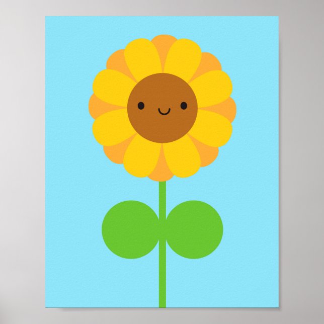 Kawaii Sunflower Poster (Vorne)
