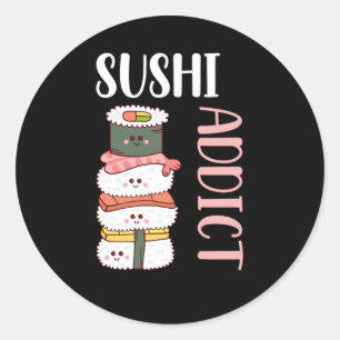 Kawaii Sushi Anime Niedlich japanisches Essen Runder Aufkleber
