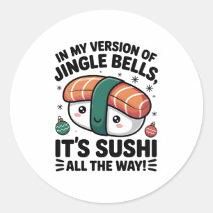 Kawaii Sushi auf ganzer Linie Runder Aufkleber