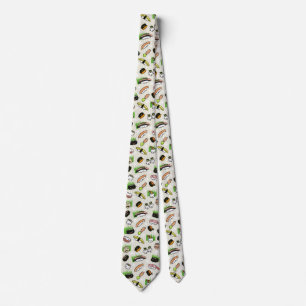 Kawaii Sushi Characters Pattern Fun Novelty Krawatte