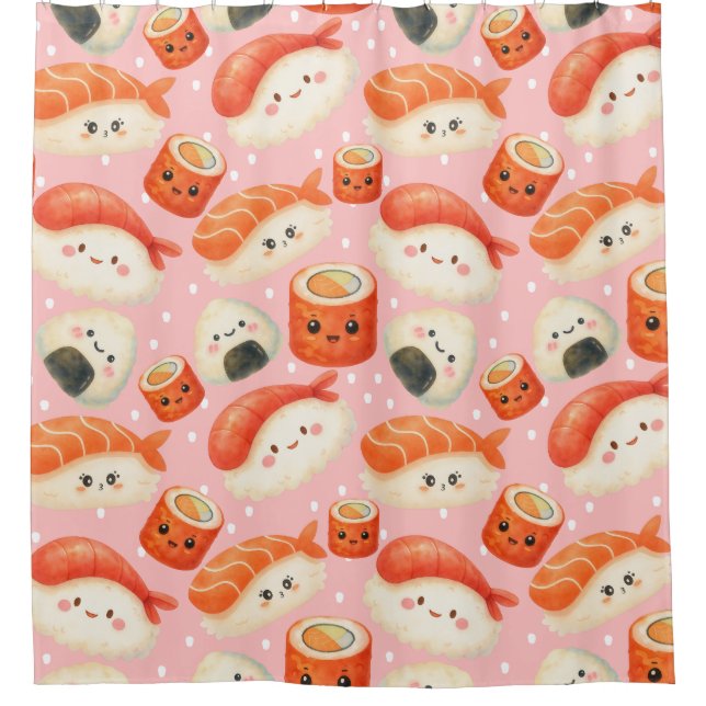 Kawaii Sushi Duschvorhänge Duschvorhang (Vorderseite)