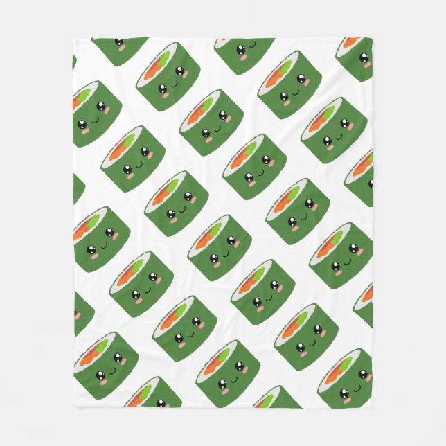 Kawaii Sushi Fleecedecke (Vorderseite)