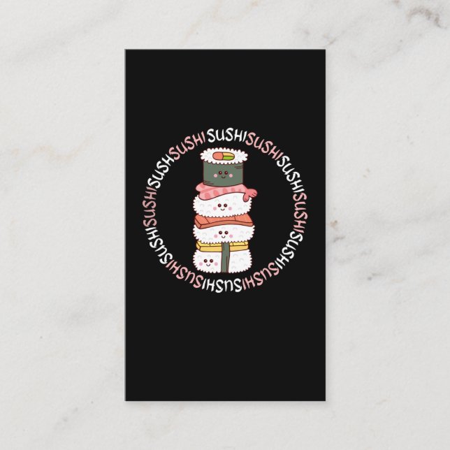 Kawaii Sushi Funny Anime Japanisches Essen Visitenkarte (Vorderseite)