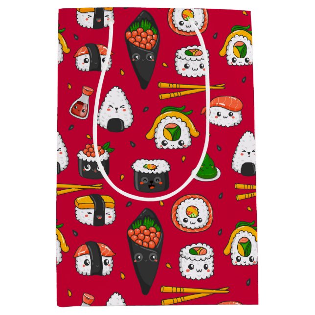 Kawaii Sushi Gift Bag Mittlere Geschenktüte (Vorderseite)