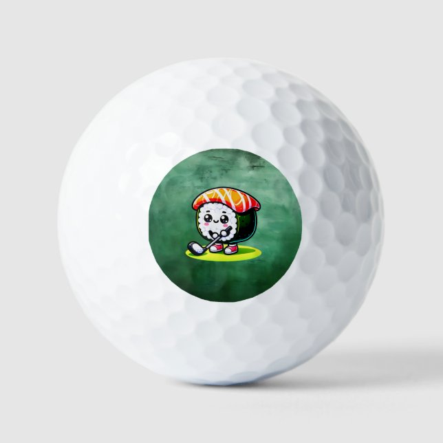 Kawaii Sushi Golf Golfball (Vorderseite)