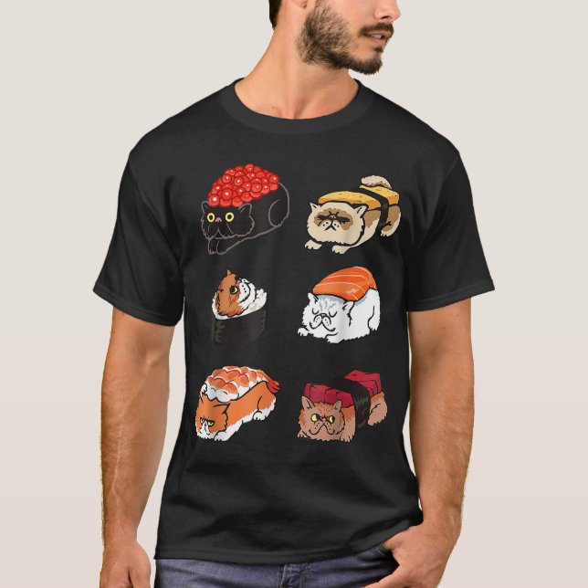 Kawaii-Sushi-Katzen, Sleepy-Sushi-Kätzchen_1 T-Shirt (Vorderseite)