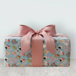 Kawaii Sushi Matcha Food Pattern Geschenkpapier