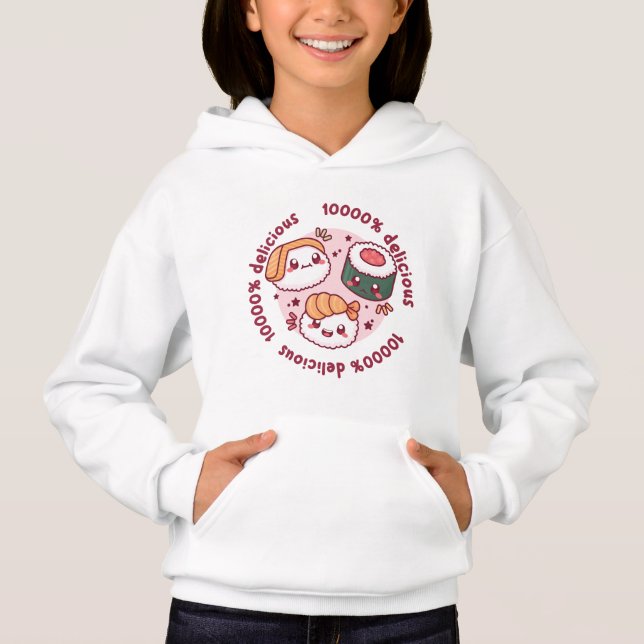 Kawaii Sushi mit lustigen Zitaten für schwarzen Li Hoodie (Vorderseite)