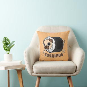 Kawaii Sushi Mops Mashup Funny Dog Lover Geschenk Kissen