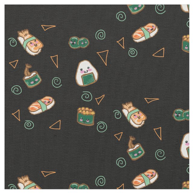 Kawaii Sushi-Party-Gewebe Stoff (Nahaufnahme)
