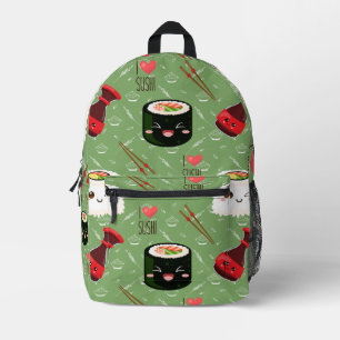 Kawaii Sushi Pattern Bedruckter Rucksack