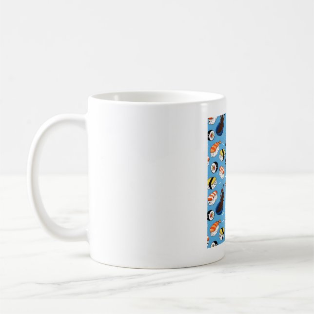 Kawaii Sushi Pattern Kaffeetasse (Links)