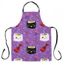 Kawaii Sushi Pattern Lila