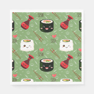 Kawaii Sushi Pattern Serviette