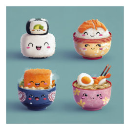 Kawaii Sushi & Ramen Crew Fotodruck