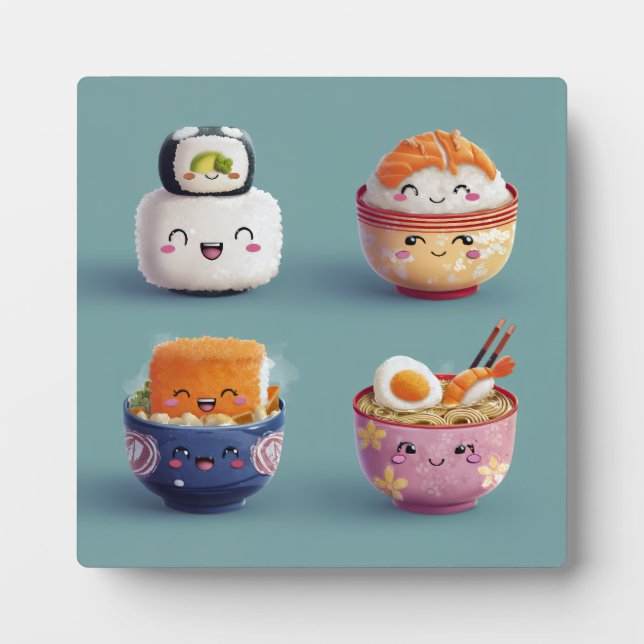 Kawaii Sushi & Ramen Crew Fotoplatte (Vorderseite)